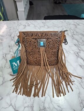 Leather Fringe Crossbody Bag